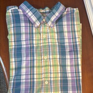 St. John's Bay Men's Plaid Shirt - Green, Purple, Yellow XXL Short Sleeve